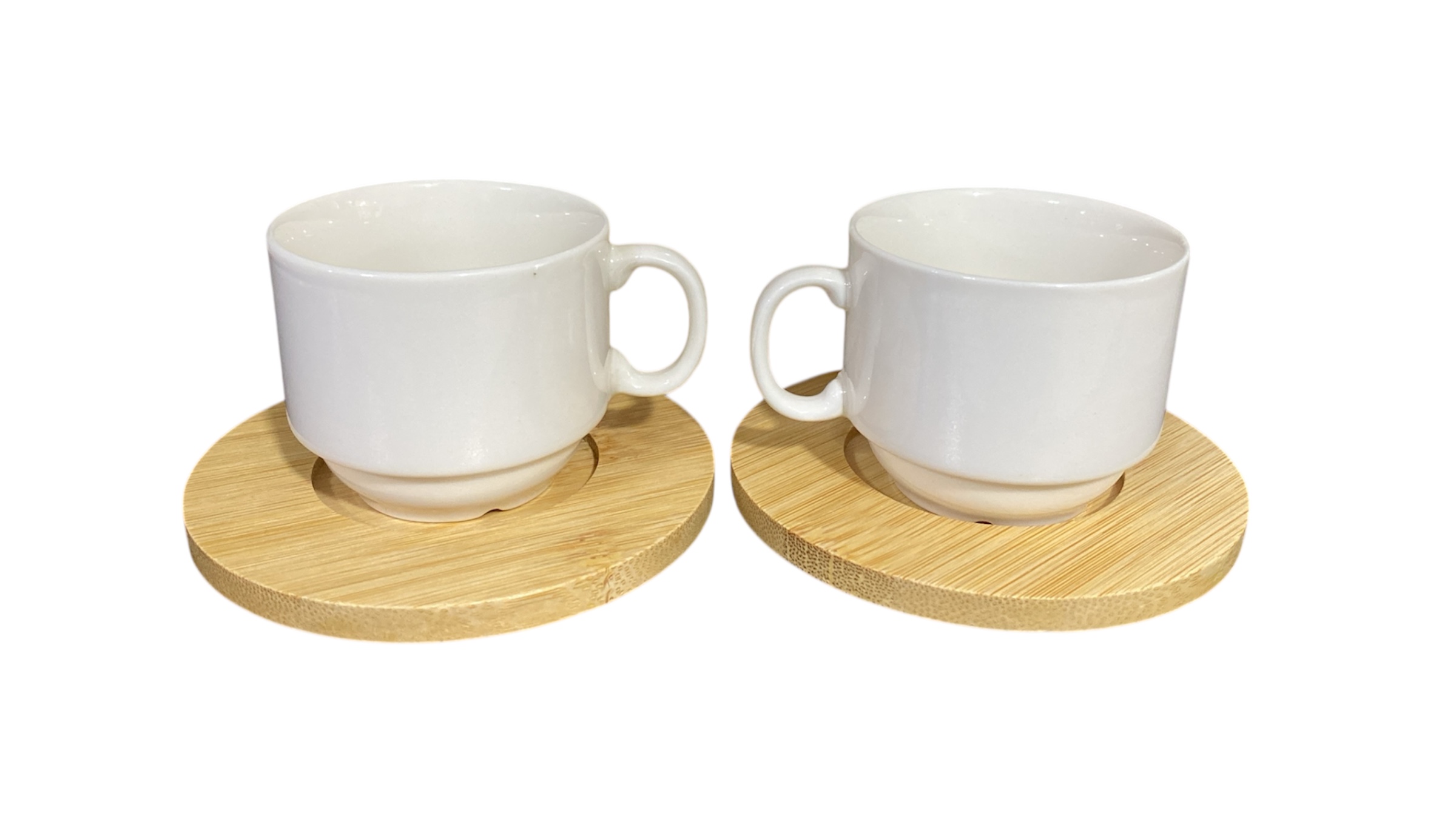 6-Piece Coffee Cup Set with Bamboo Coasters  | Gagaya